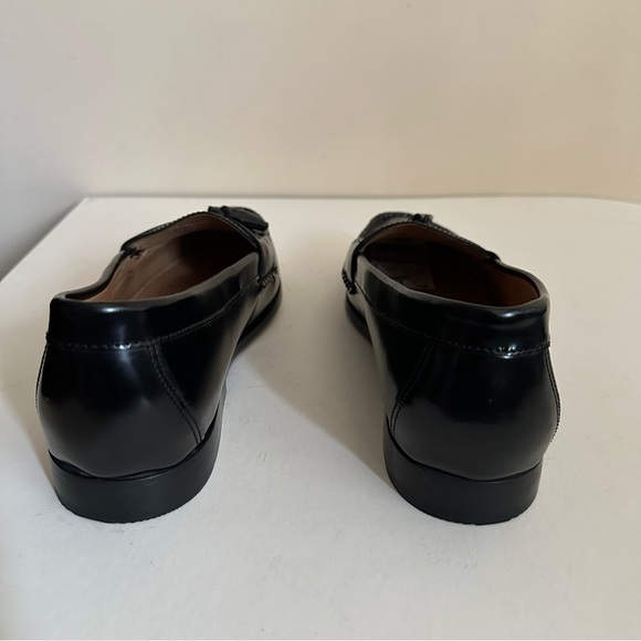 Johnston & Murphy Hayes Tassel Loafers Men Black Sheep Skin 10 M A3 Brazil Made main image 5